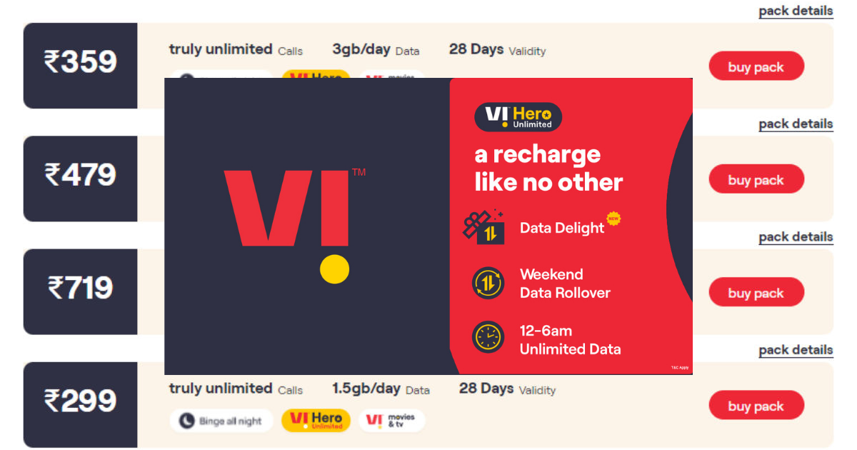 best VI Recharge plan with 1 year validity